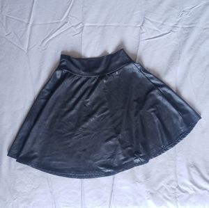 Faux Leather Skater Skirt